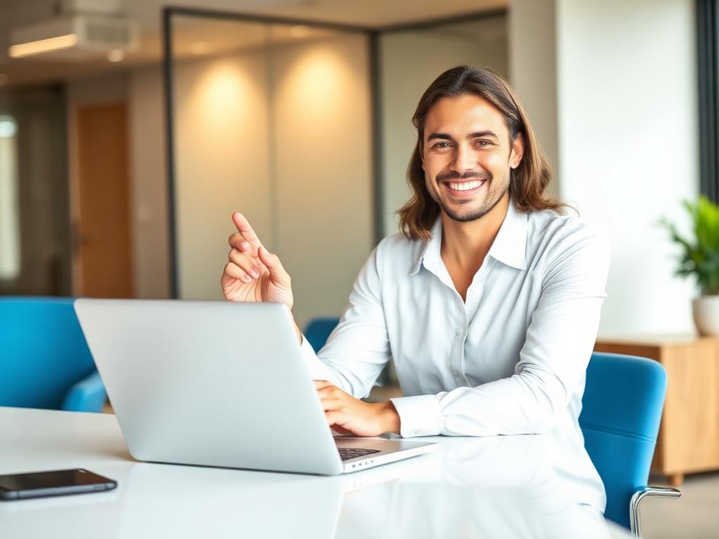 Empresário cadastrando empresa